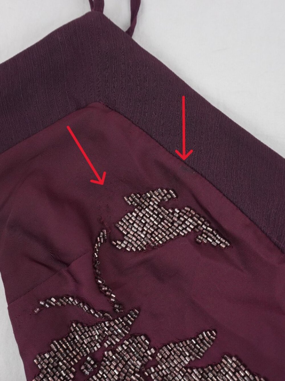 House Of CB Anastelle Hand Beaded Satin Maxi Dress In Plum - Women's Size XS - Picture 11 of 13